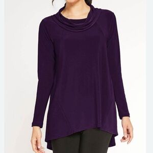 SYMPLI Purple The Look Cowl Neck Tunic Size 8
